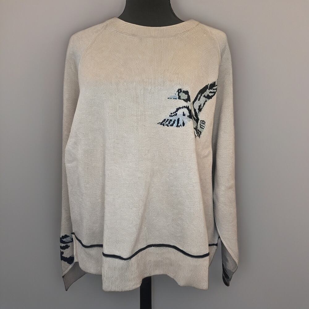 NWT Pilcro by Anthropologie The Oaklyn Cozy Knit Crew-Neck Duck Sweater. Size S - Picture 4 of 12